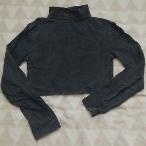 UO Long Sleeve Crop Top w/ Roses